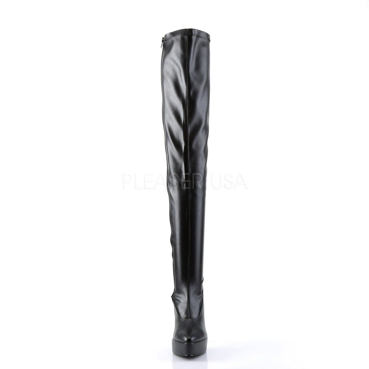 INDULGE-3063 Black Stretch Pu Devious