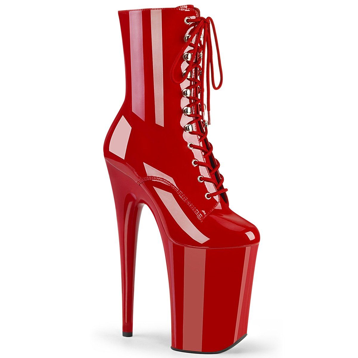 INFINITY-1020 Red Patent Ankle Boot Pleaser