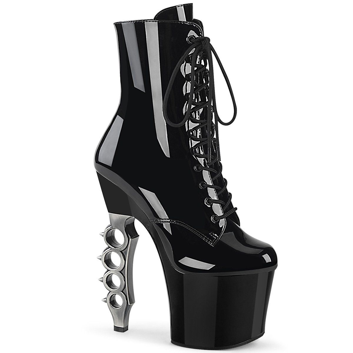 IRONGRIP-1020 Black Patent/ Black -Silver Brushed Boot Pleaser