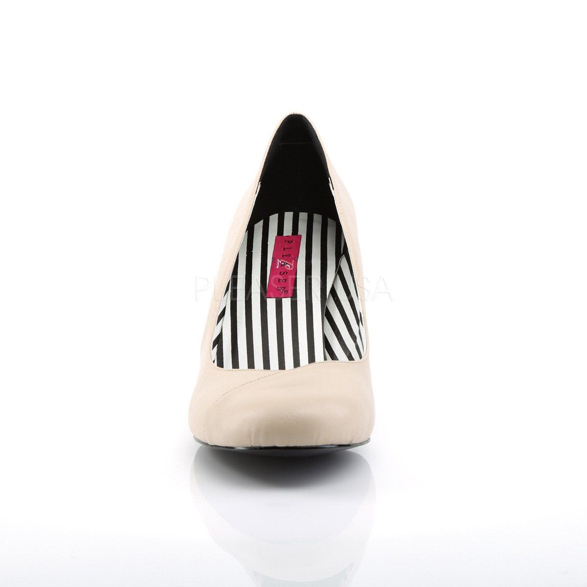 JENNA-01 Cream Faux Leather Pleaser Pink Label