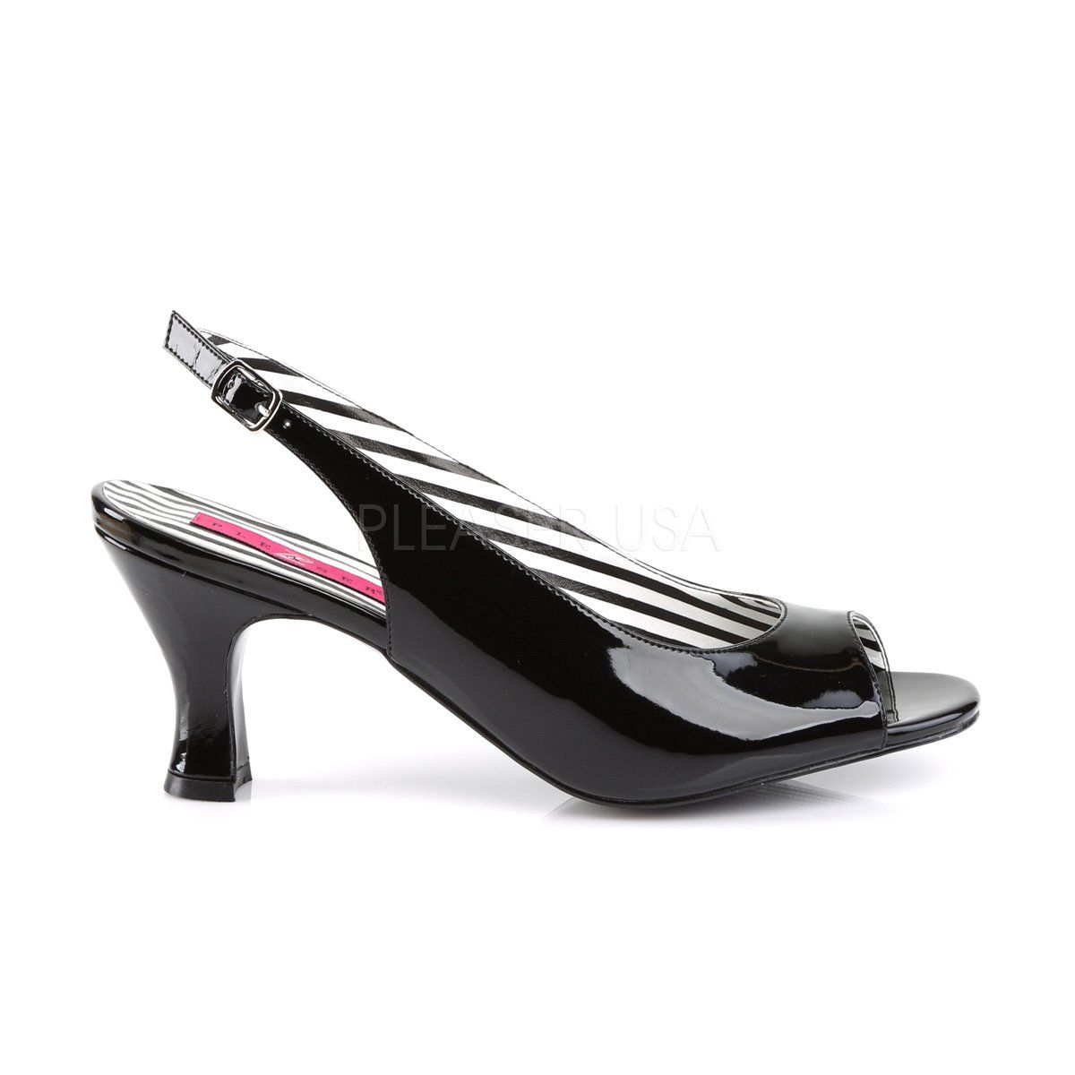 JENNA-02 Black Patent Pleaser Pink Label