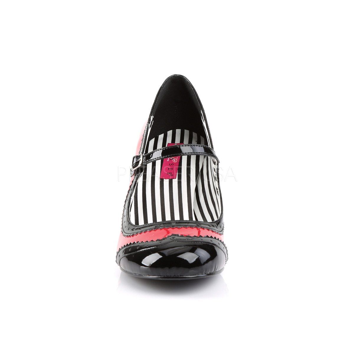 JENNA-06 Red-Black Patent Pleaser Pink Label