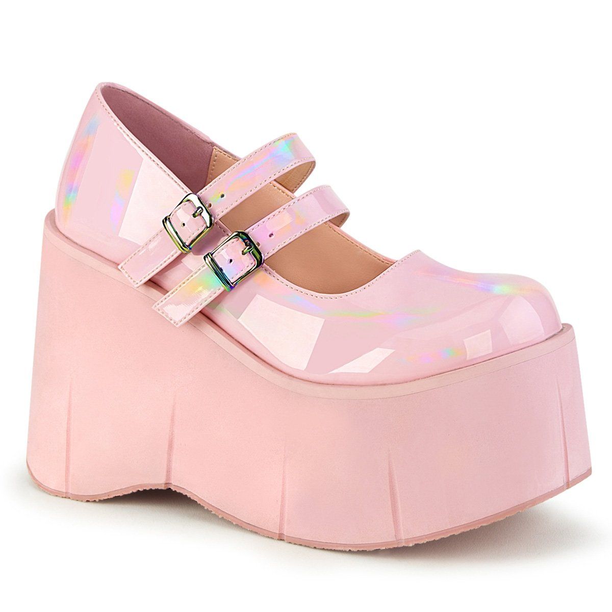 KERA-08 Baby Pink Hologram Mary Janes Demonia