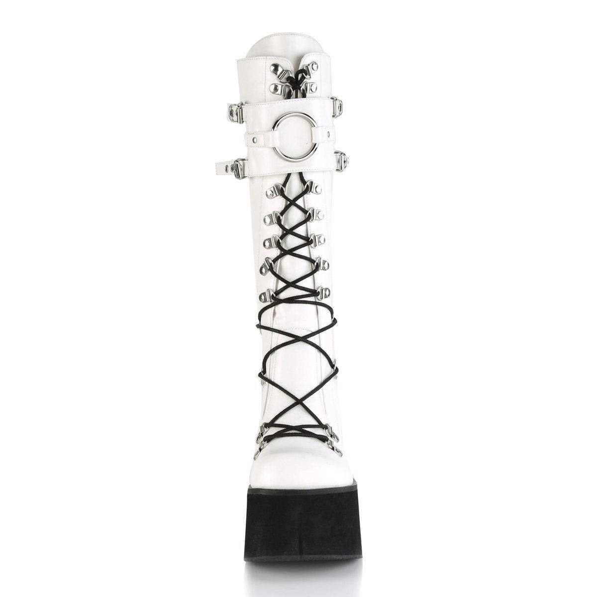 KERA-200 White Vegan Leather Knee Boot Demonia