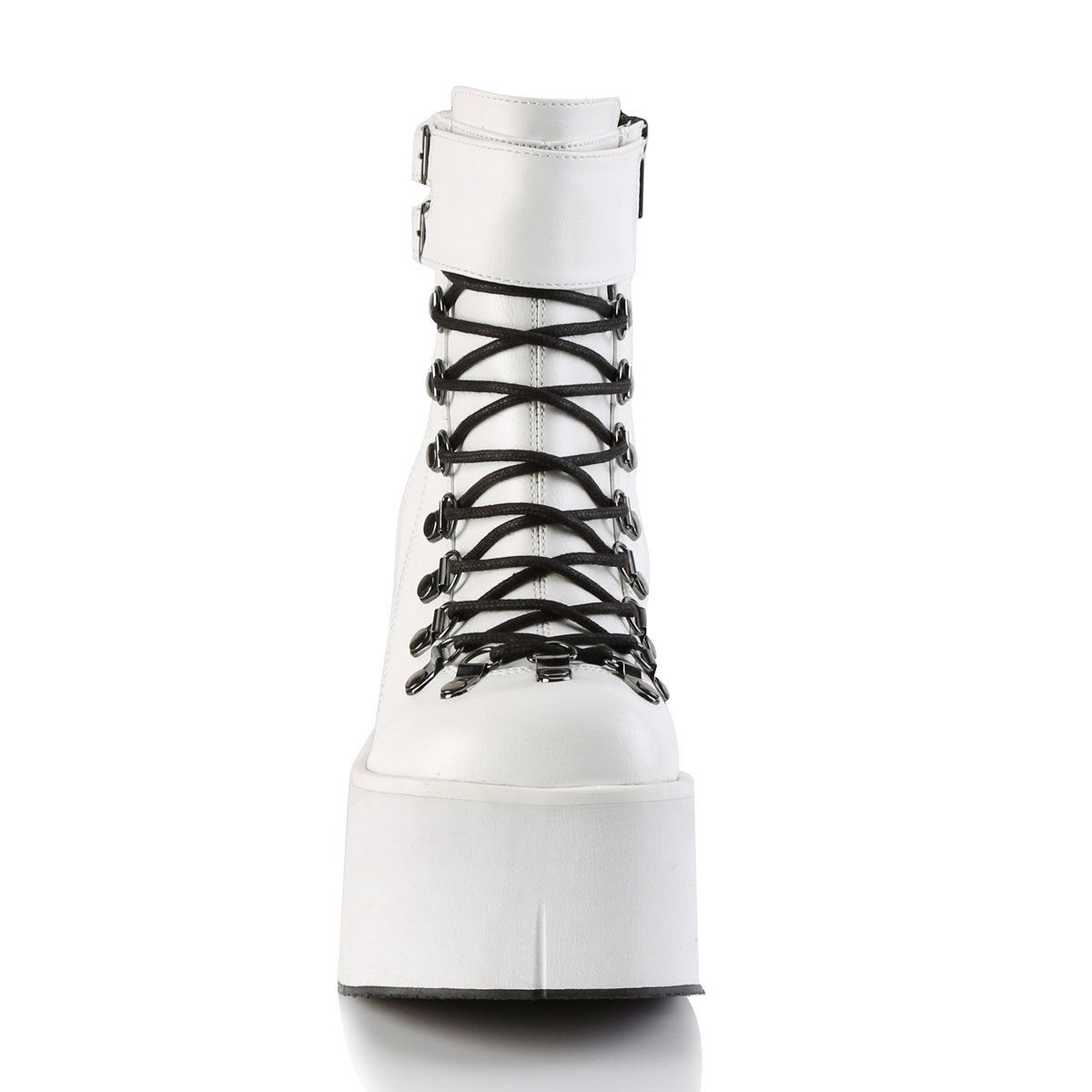 KERA-21 White Vegan Leather Ankle Boot Demonia