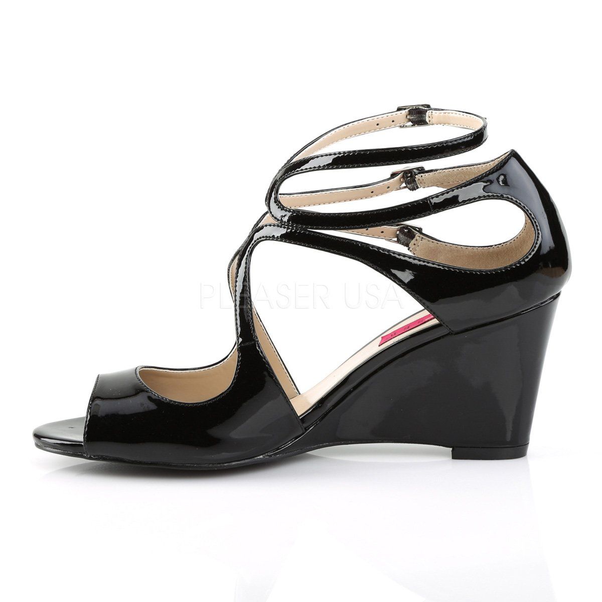KIMBERLY-04 Black Patent Pleaser Pink Label