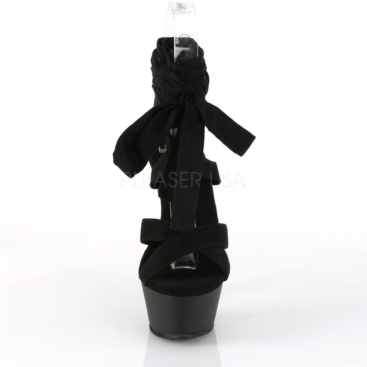 KISS-274 Black Faux Suede Platform Sandal Pleaser