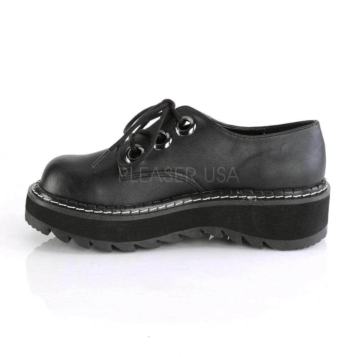 LILITH-99 Black Vegan Leather Shoe Demonia