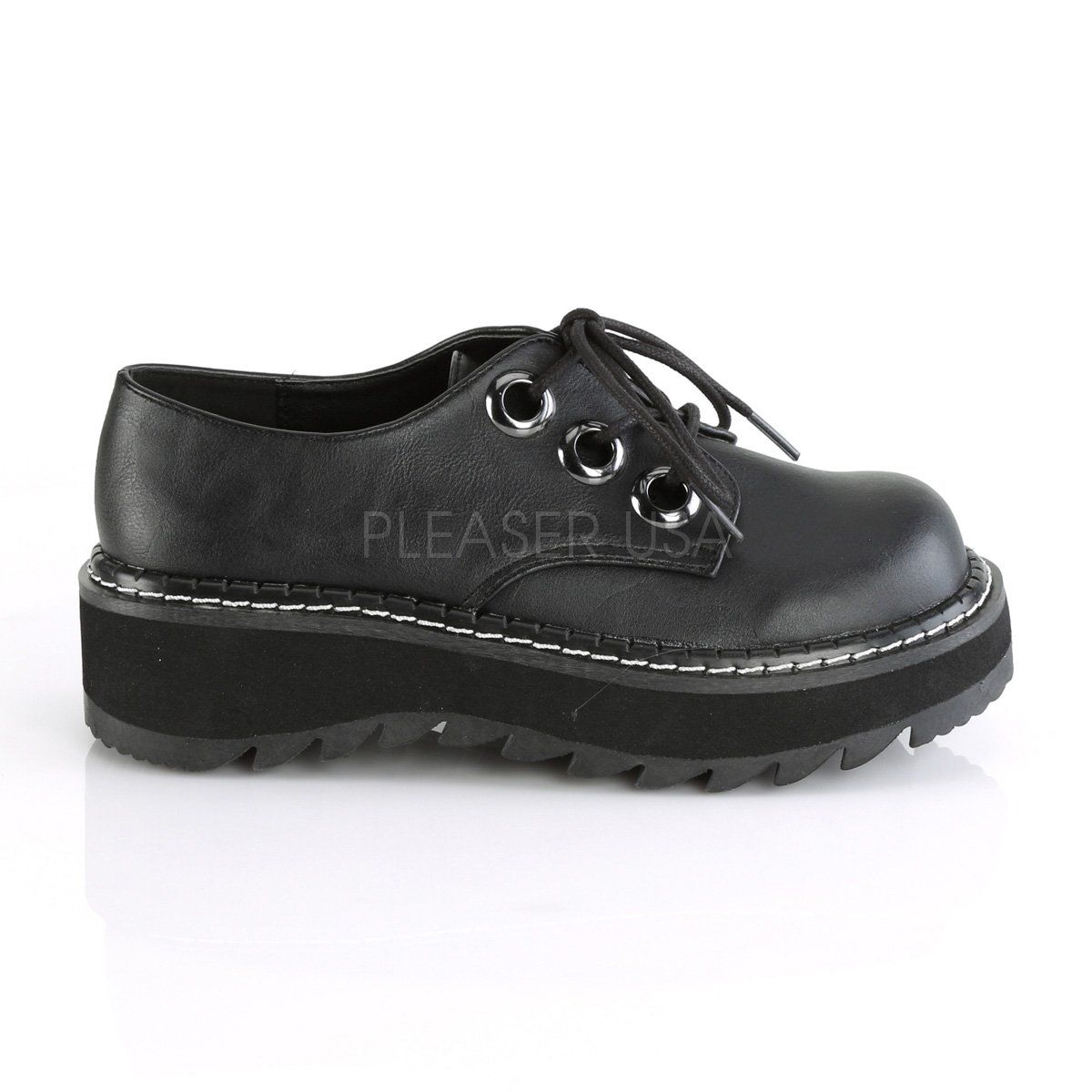 LILITH-99 Black Vegan Leather Shoe Demonia