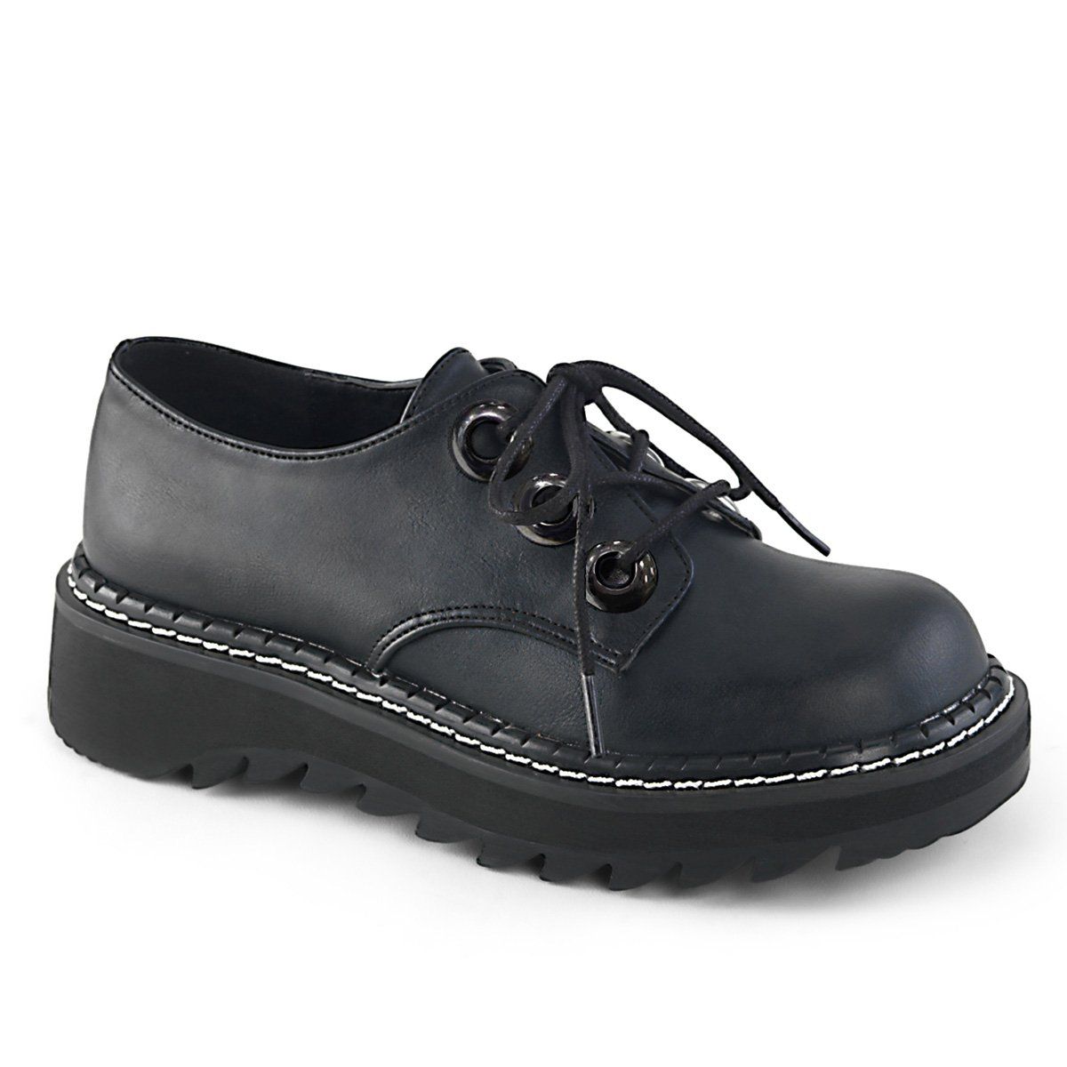 LILITH-99 Black Vegan Leather Shoe Demonia