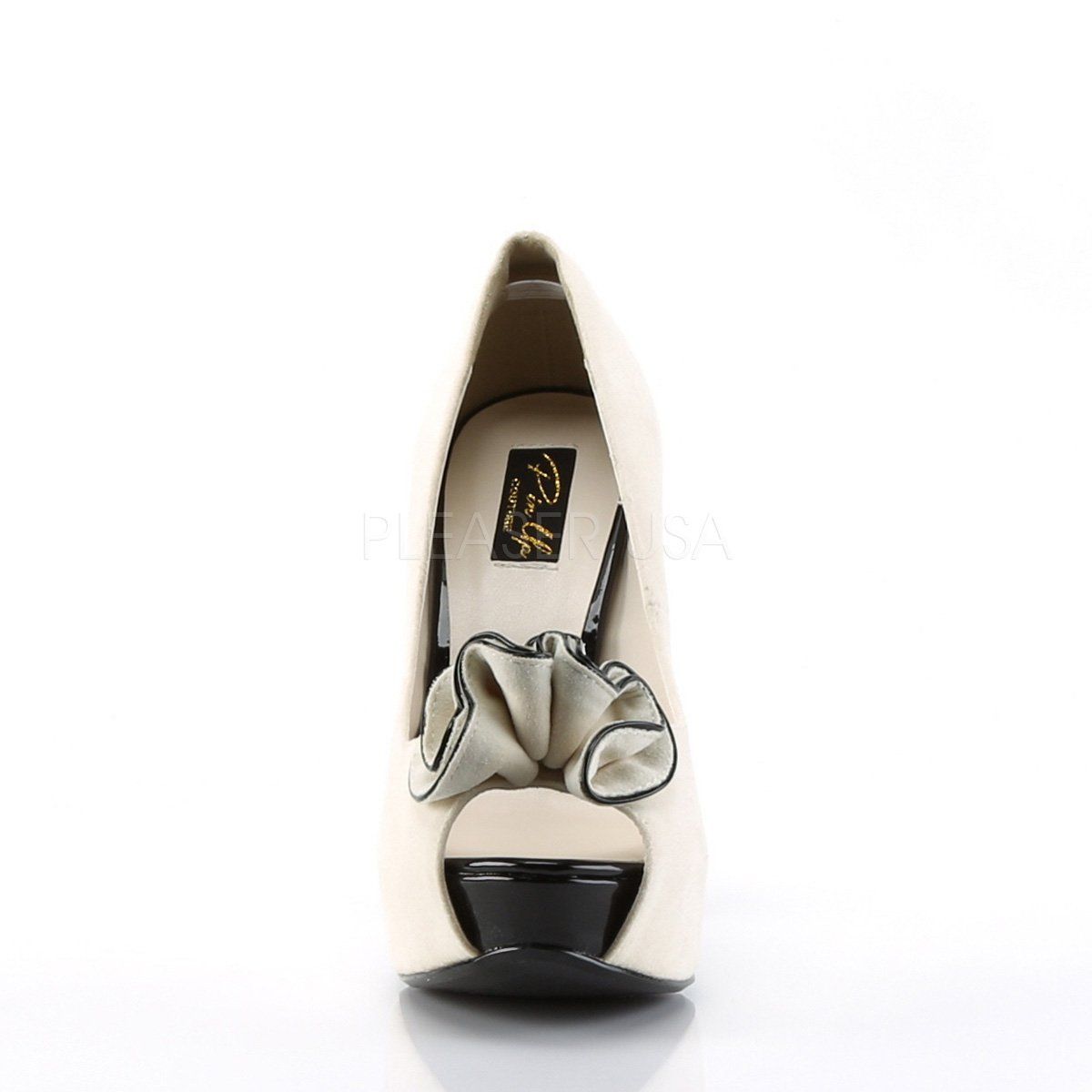 LOLITA-10 Beige Suede Pu Pin Up Couture