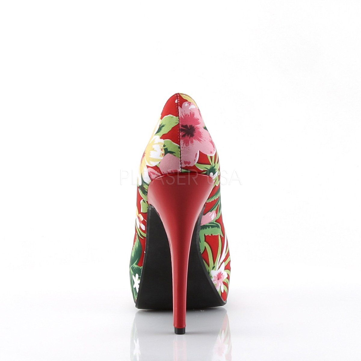 LOLITA-11 Red Floral Print Fabric Pin Up Couture