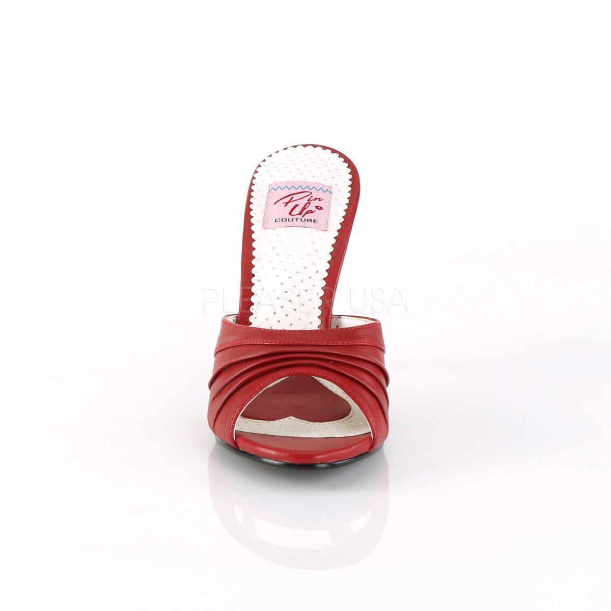 MONROE-01 Red Faux Leather Pin Up Couture