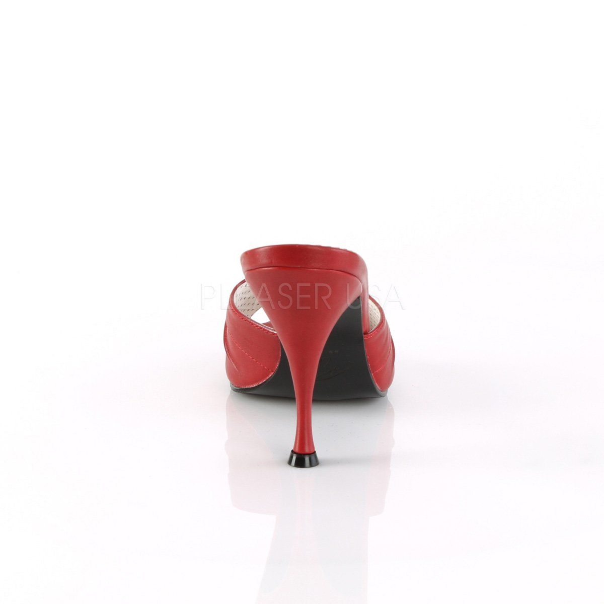 MONROE-01 Red Faux Leather Pin Up Couture