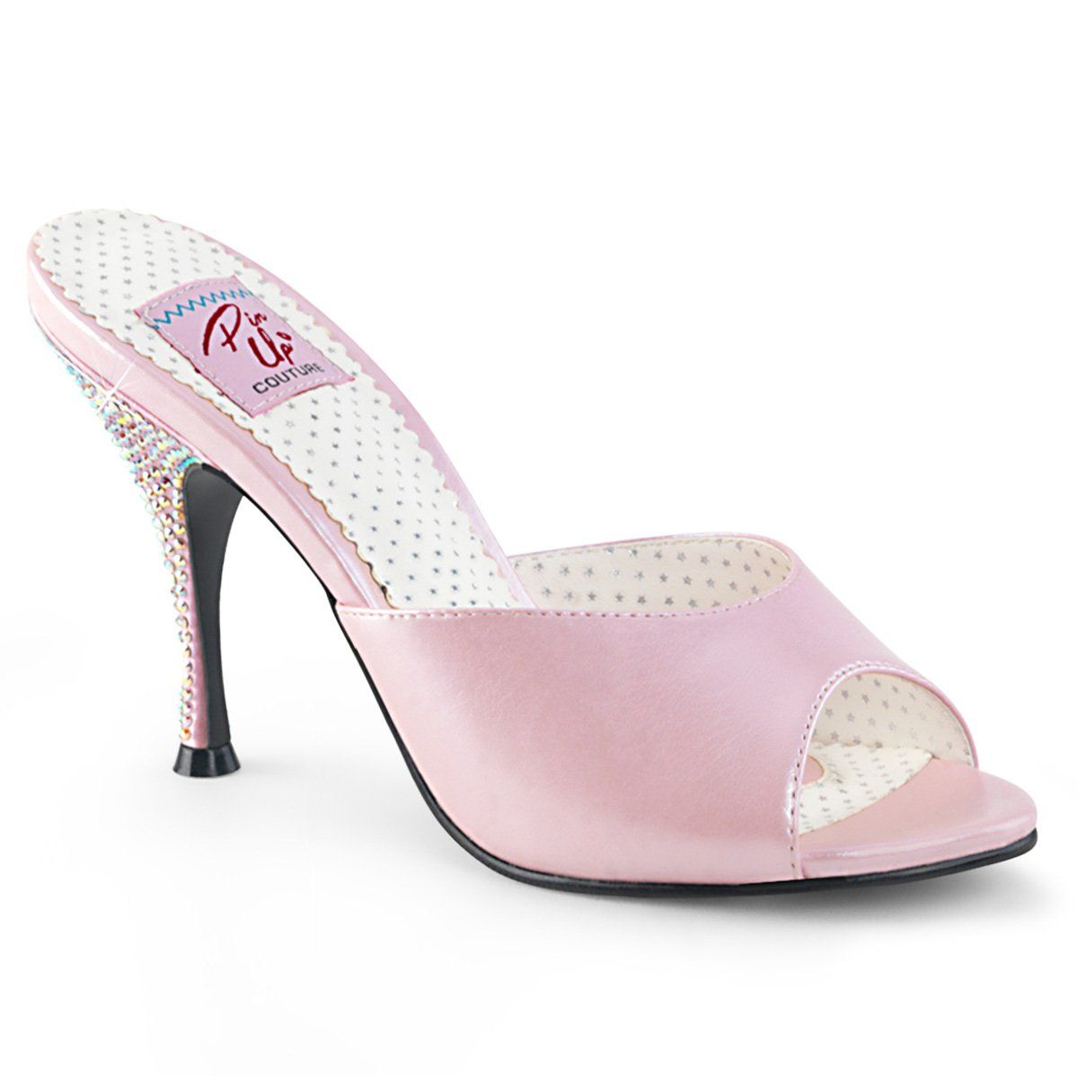 MONROE-05 Pink Faux Leather Pin Up Couture