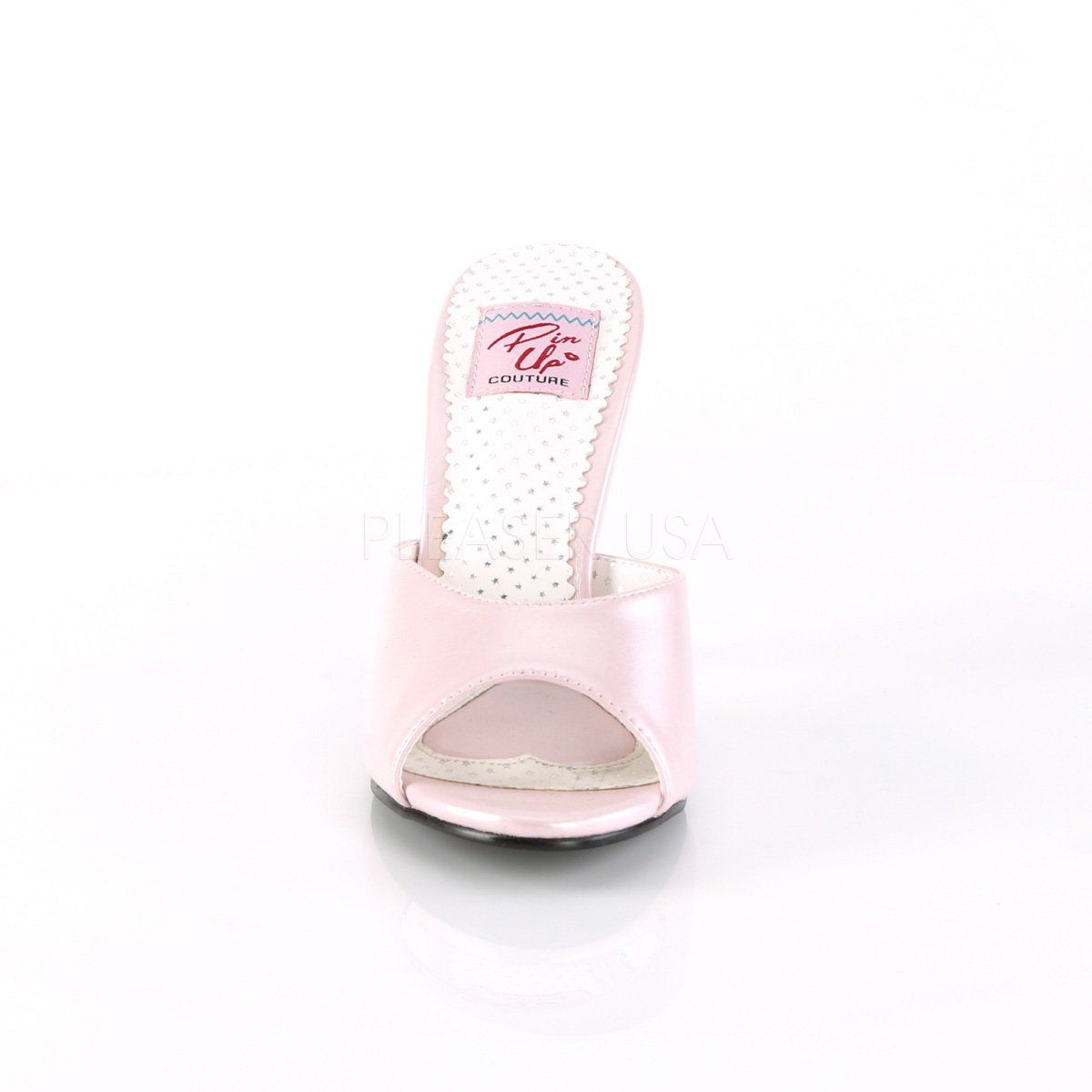 MONROE-05 Pink Faux Leather Pin Up Couture