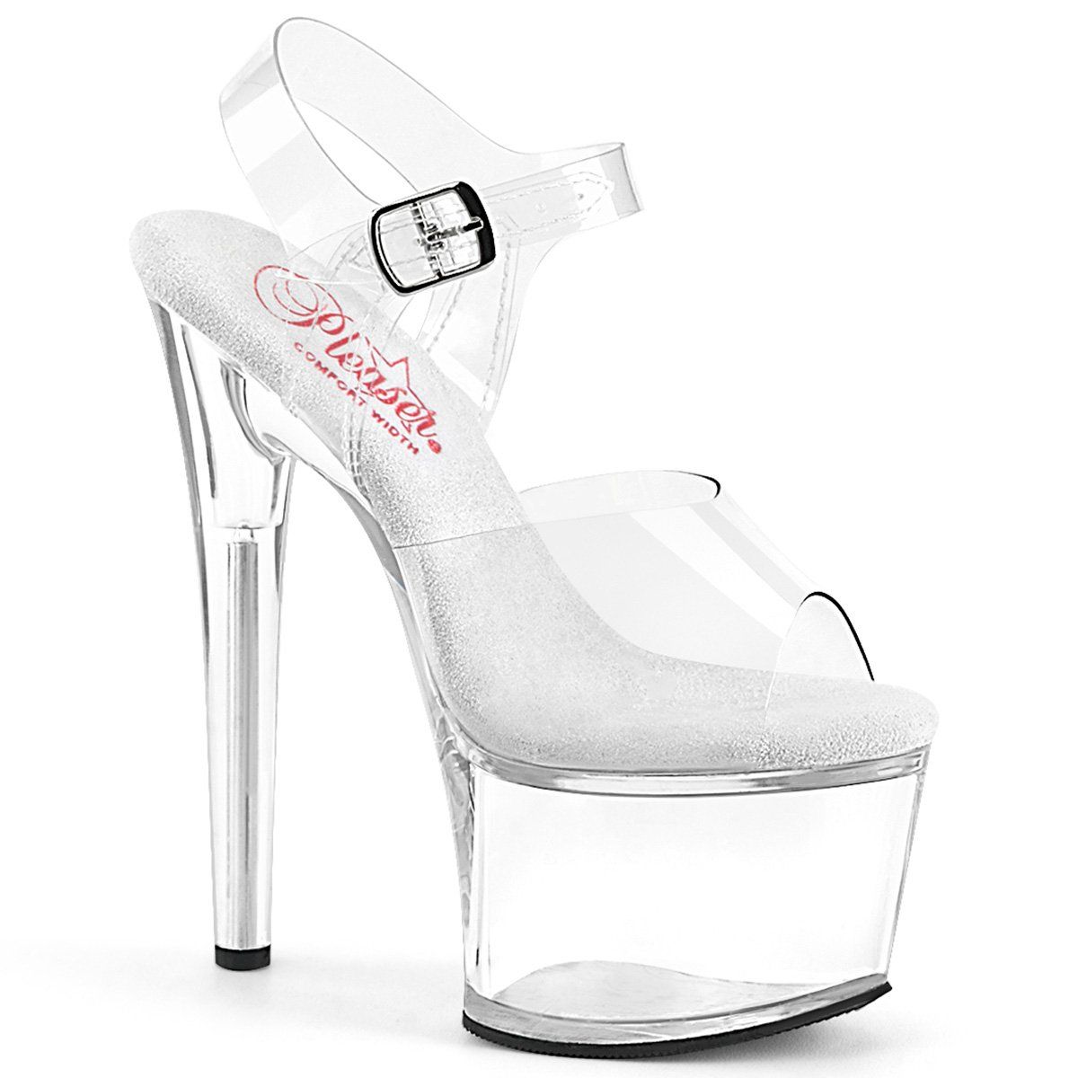 PASSION-708 Clear Platform Sandal Pleaser