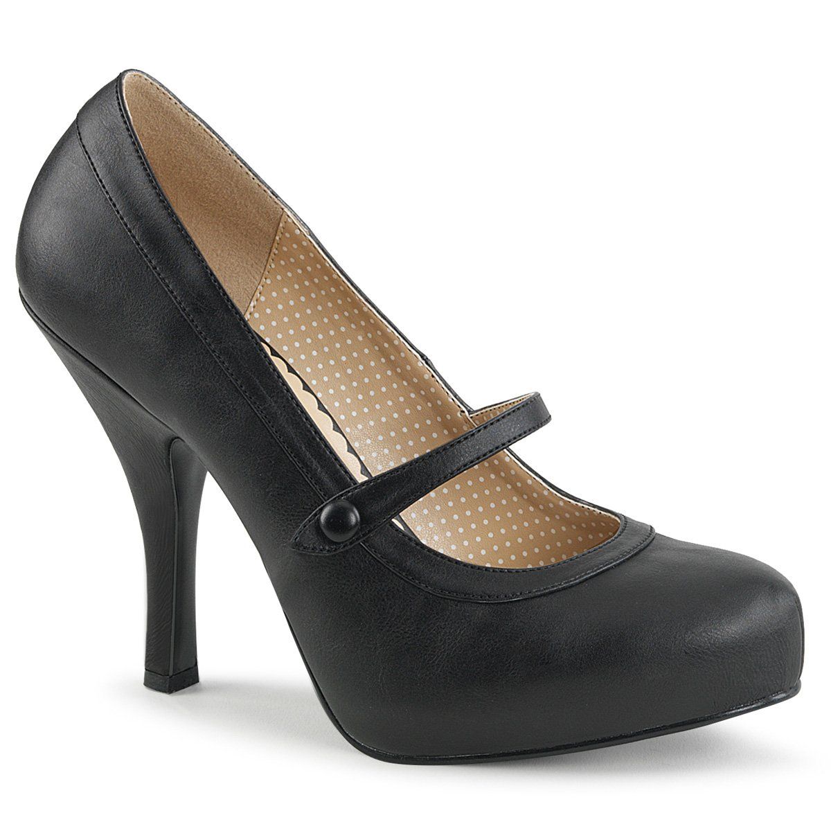PINUP-01 Black Faux Leather Pleaser Pink Label