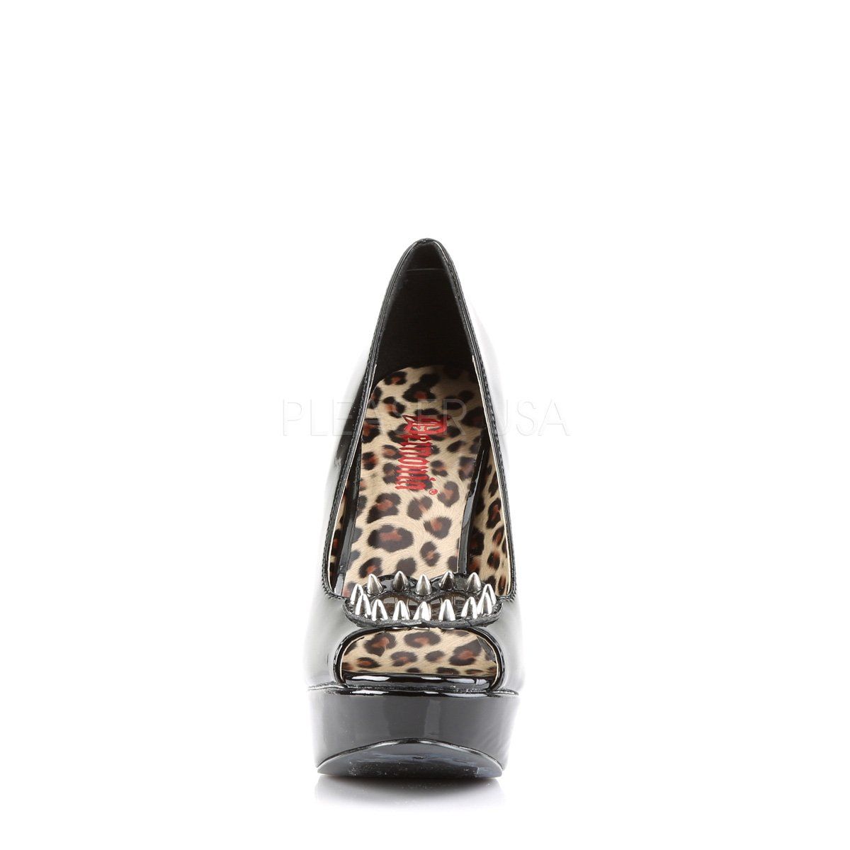 PIXIE-17 Black Patent-Pvc Pump Demonia