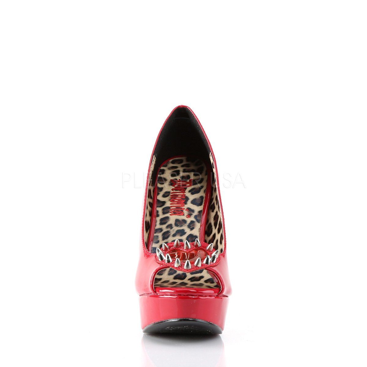PIXIE-17 Red Patent-Pvc Pump Demonia