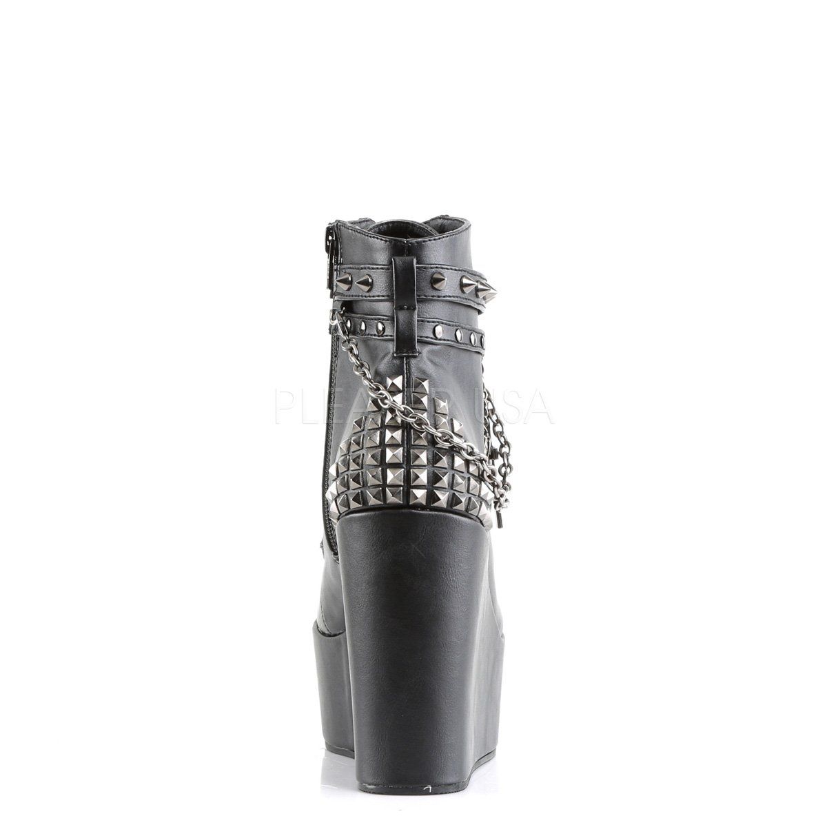 POISON-101 Black Vegan Leather Ankle Boot Demonia