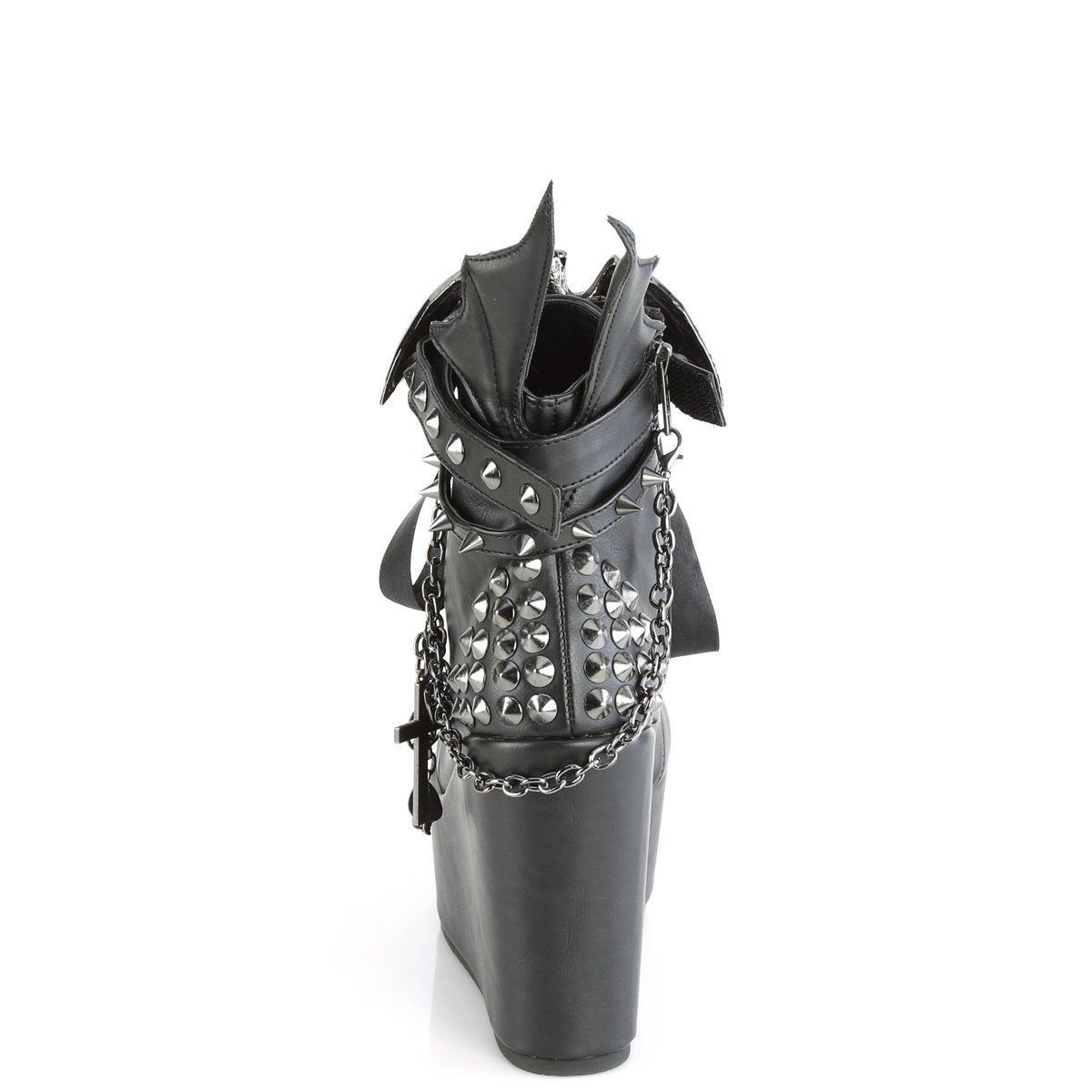 POISON-107 Black Vegan Leather Ankle Boot Demonia