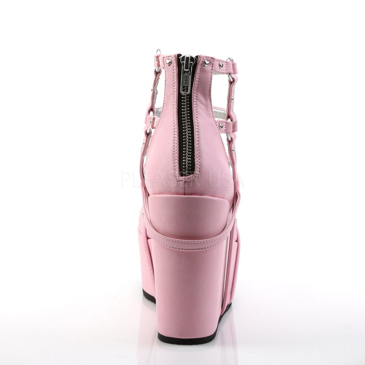 POISON-25-2 Pink Vegan Leather Ankle Boot Demonia