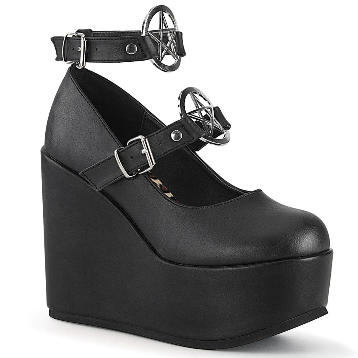 POISON-99-1 Black Vegan Leather Mary Janes Demonia