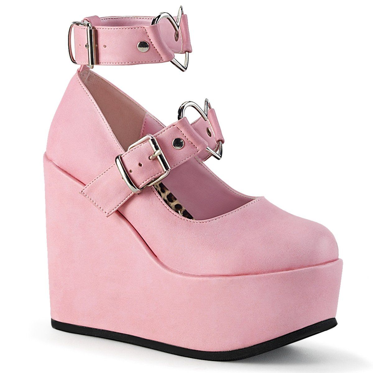 POISON-99-2 Baby Pink Vegan Leather Mary Janes Demonia