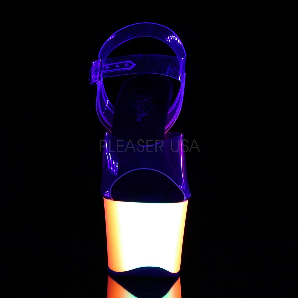 RAINBOW-308UV Clear/Neon Multi Platform Sandal Pleaser