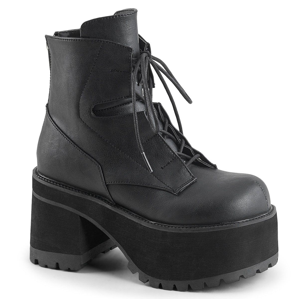 RANGER-102 Black Vegan Leather Ankle Boot Demonia