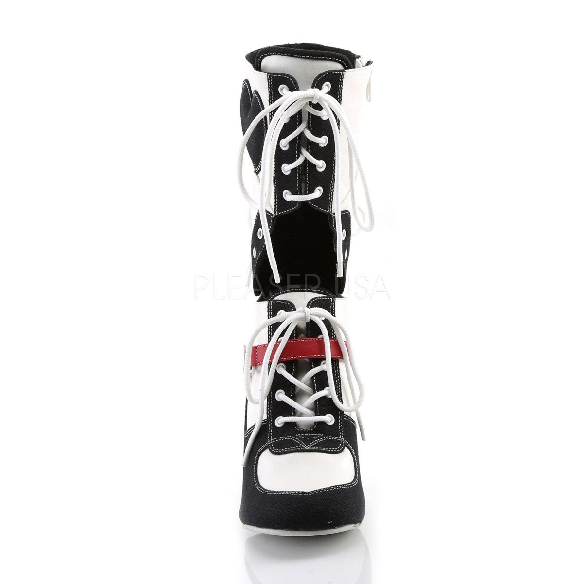 REFEREE-200 White Pu-Black Canvas Funtasma