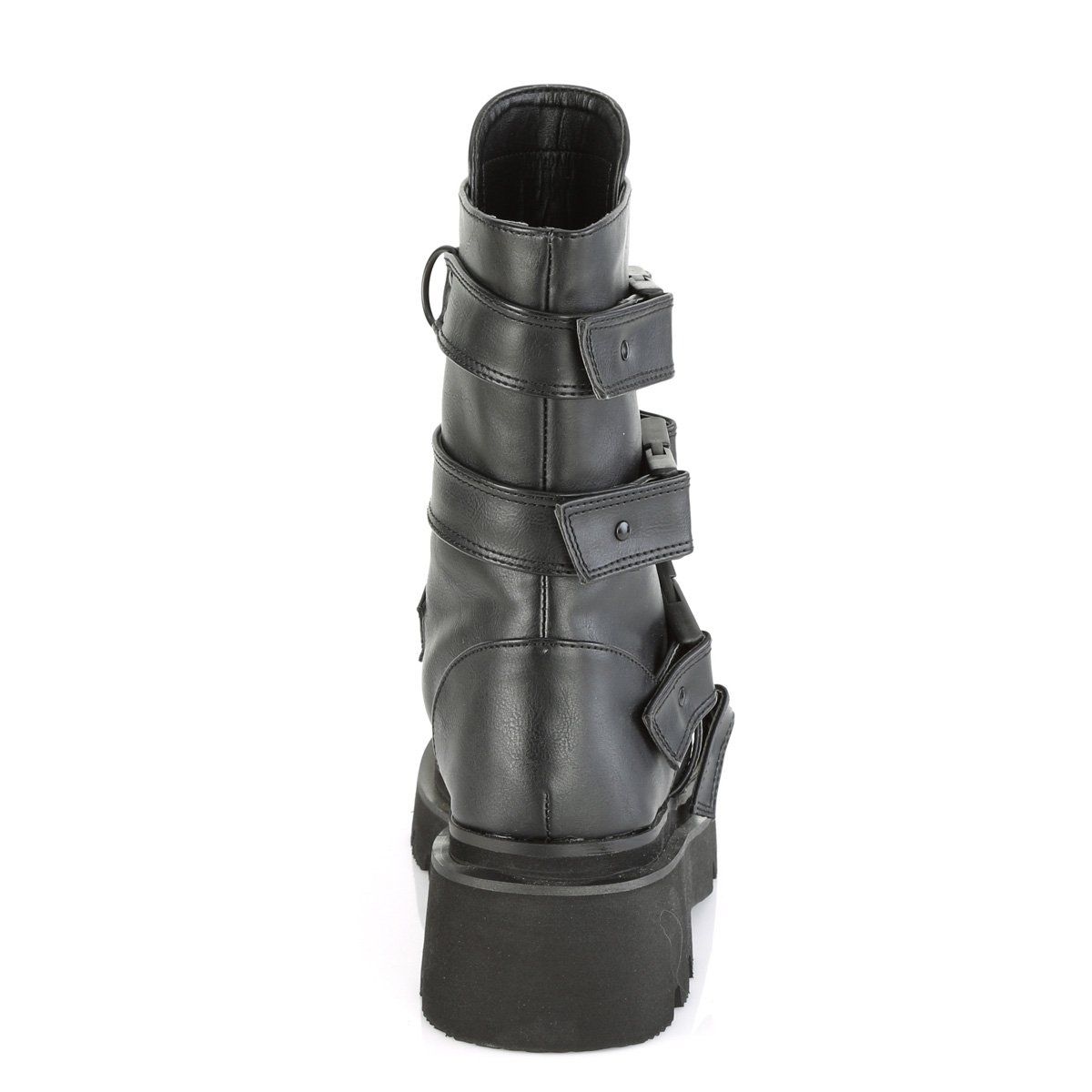 RENEGADE-55 Black Vegan Leather Calf Boot Demonia
