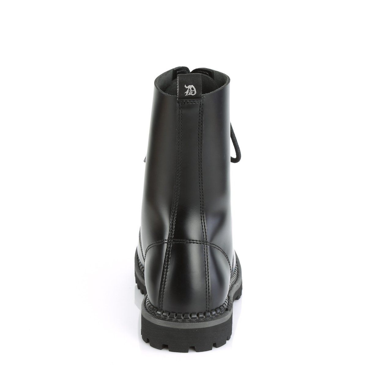RIOT-10 Black Leather Ankle Boot Demonia
