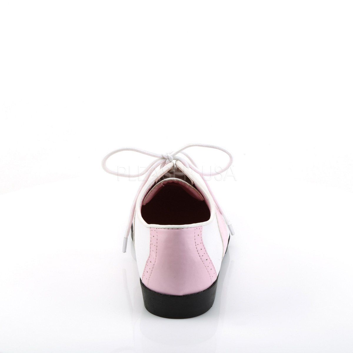 SADDLE-50 Baby Pink-White Pu Funtasma