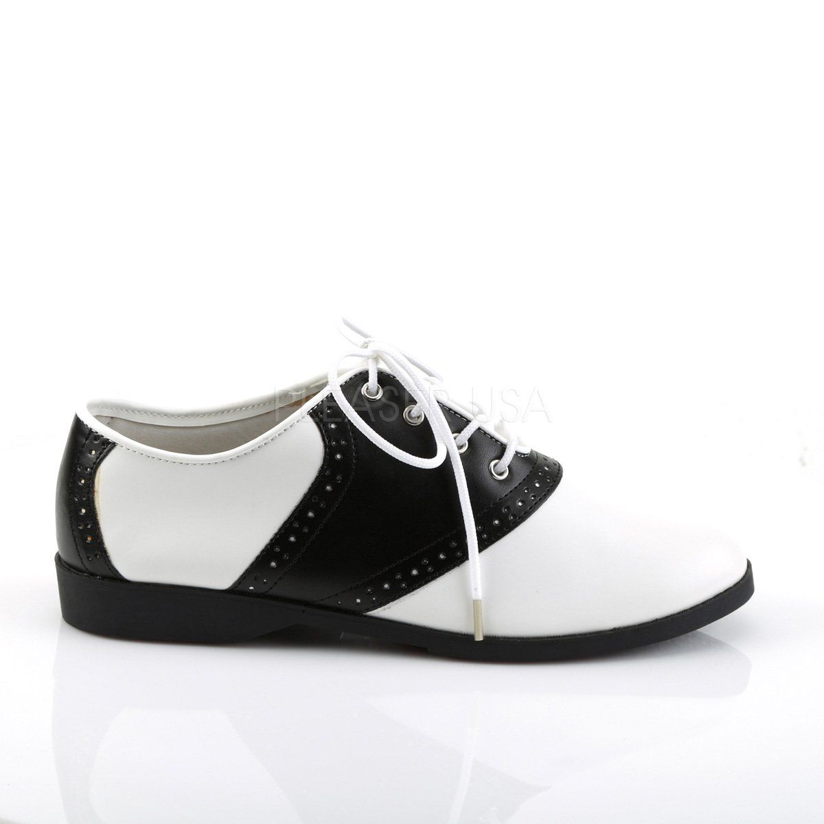 SADDLE-50 Black-White Pu Funtasma