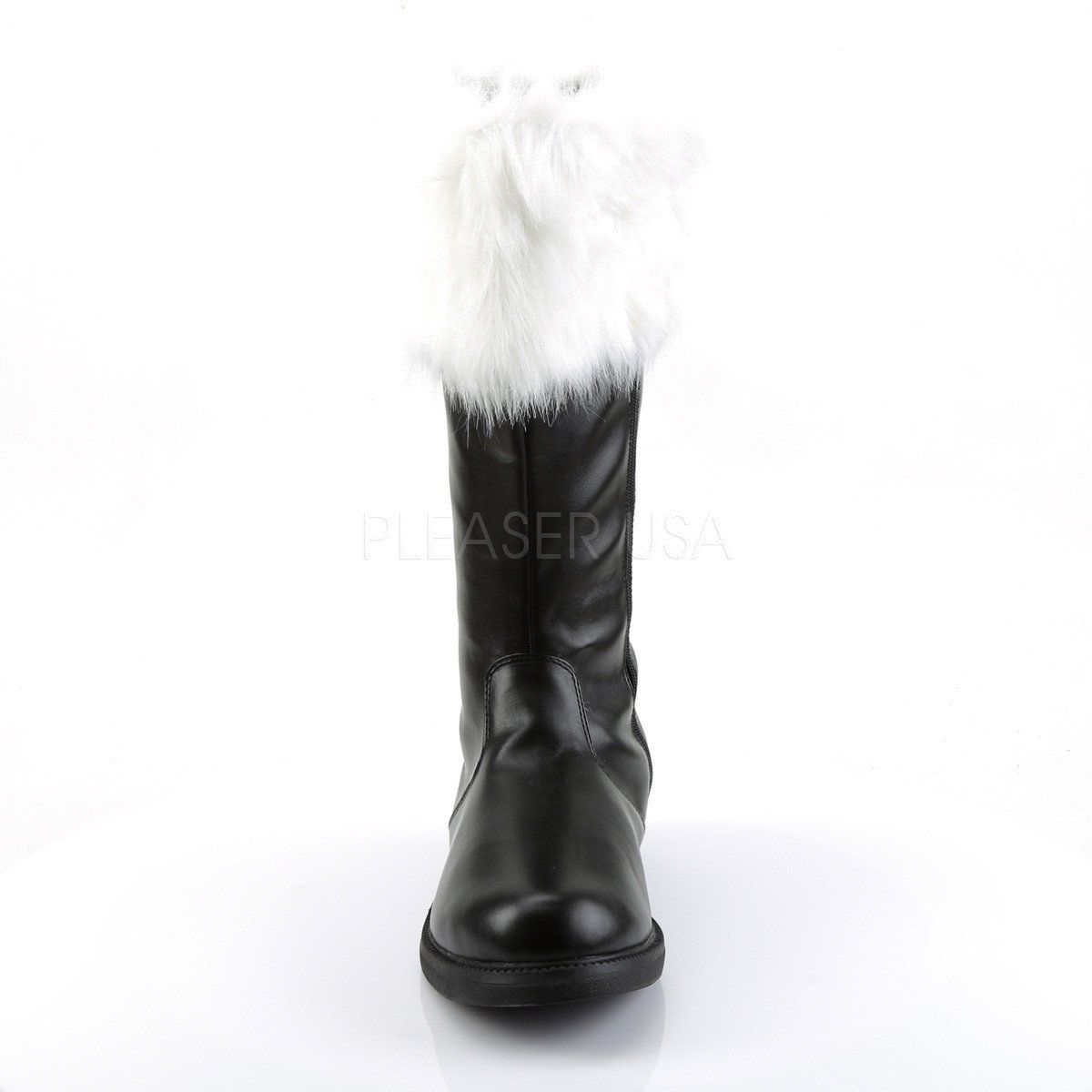 SANTA-100 Black Pu-White Faux Fur Funtasma