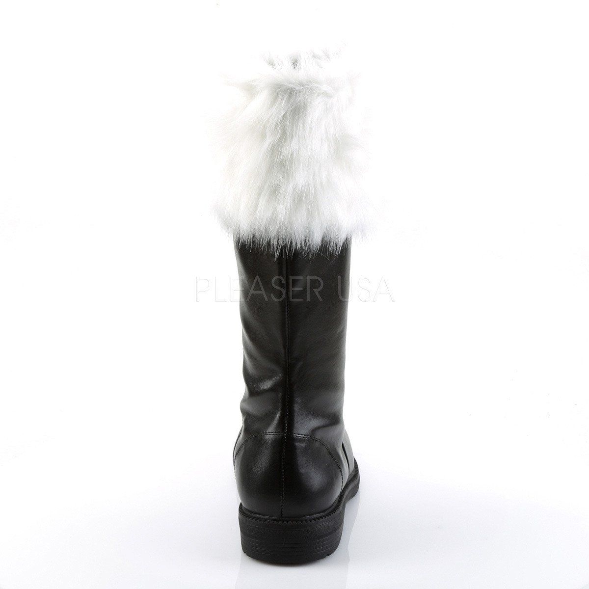 SANTA-100 Black Pu-White Faux Fur Funtasma