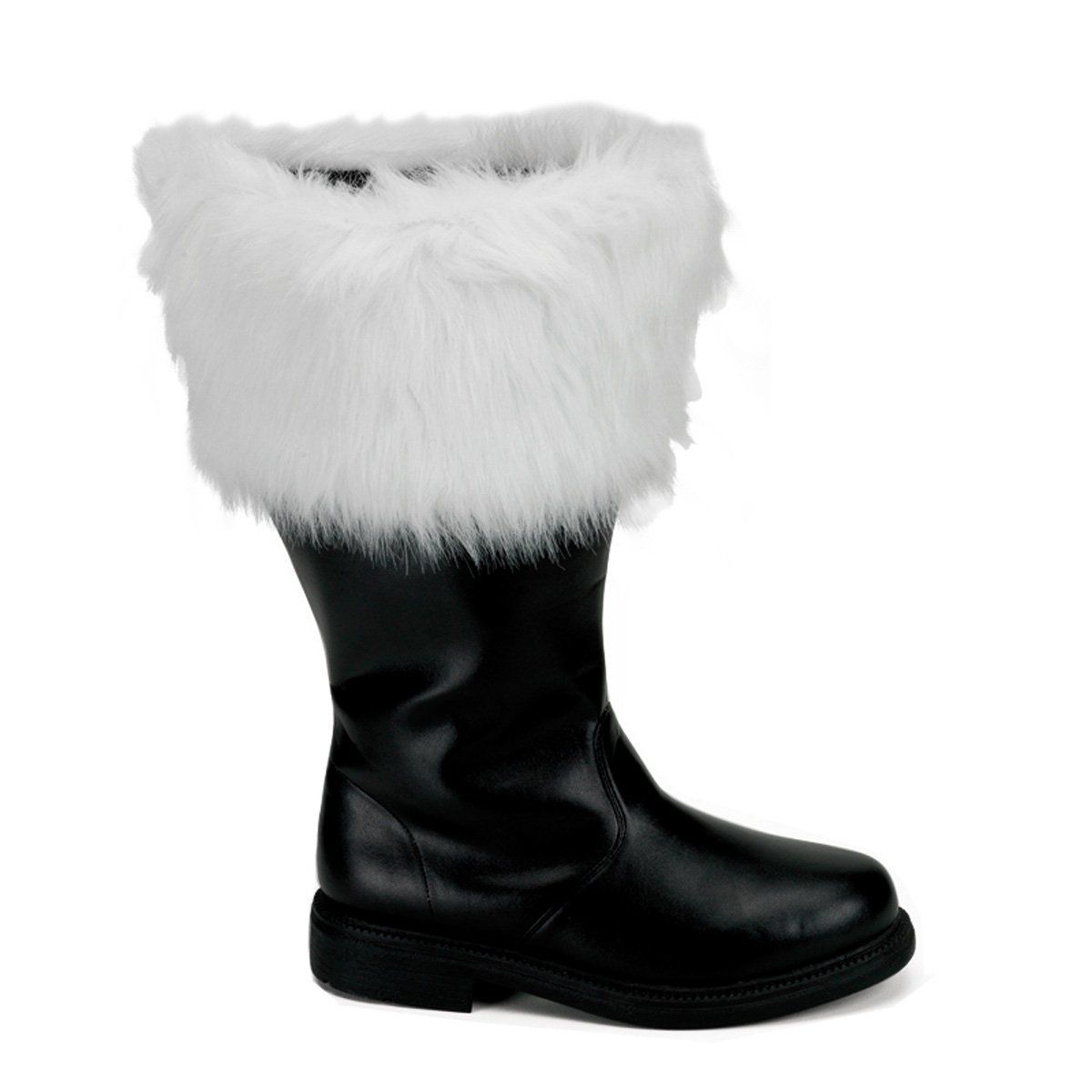 SANTA-106WC Black Pu-White Faux Fur Funtasma