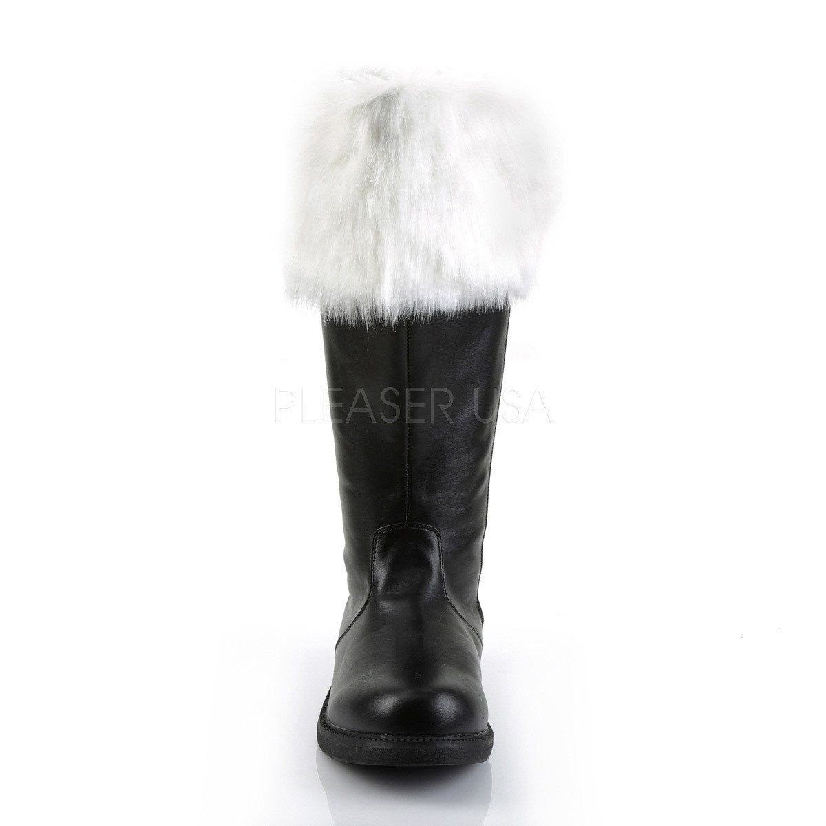 SANTA-106WC Black Pu-White Faux Fur Funtasma