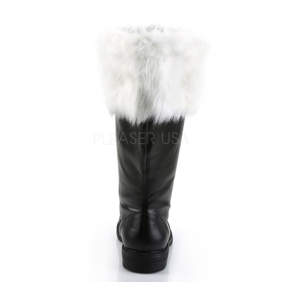 SANTA-106WC Black Pu-White Faux Fur Funtasma