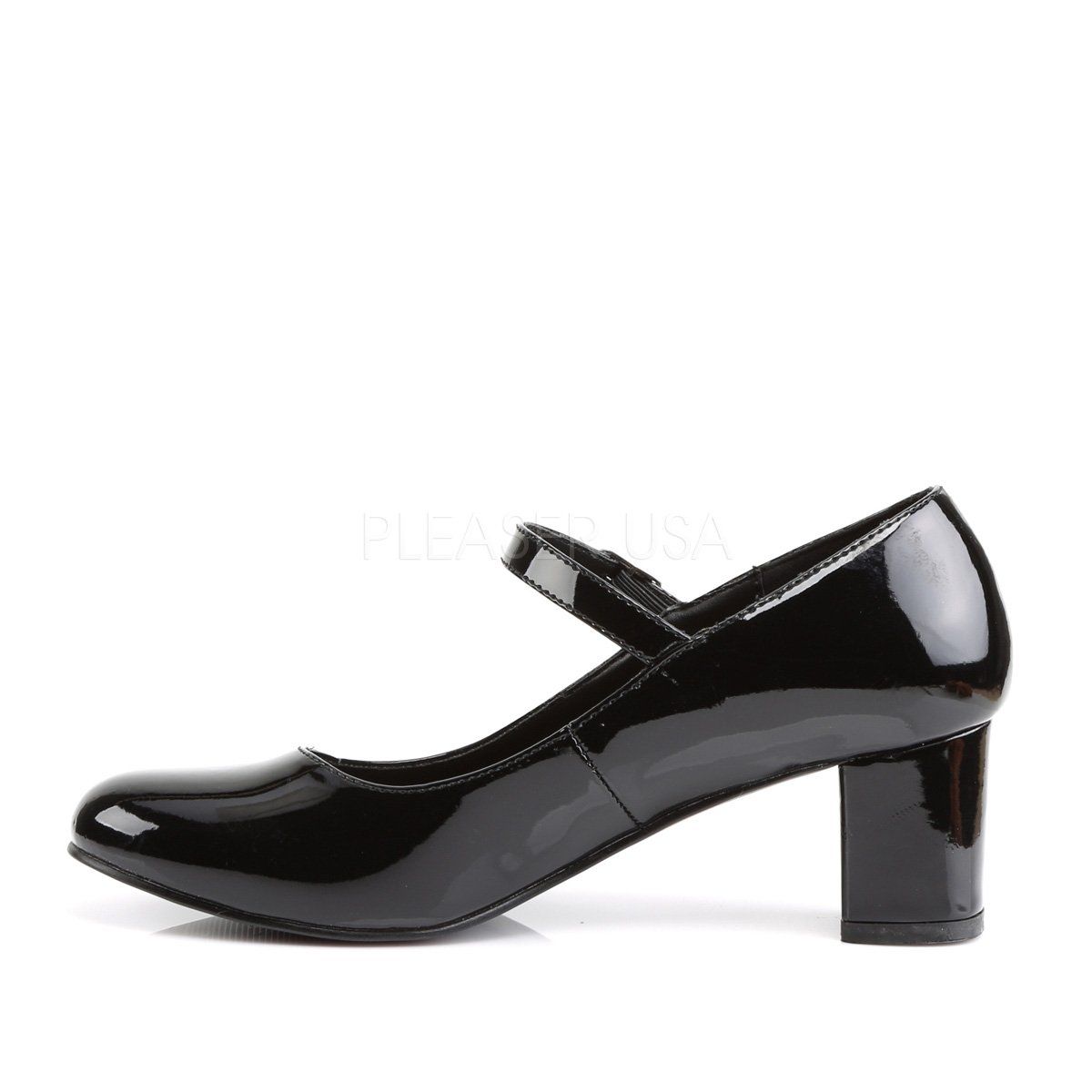 SCHOOLGIRL-50 Black Patent Funtasma