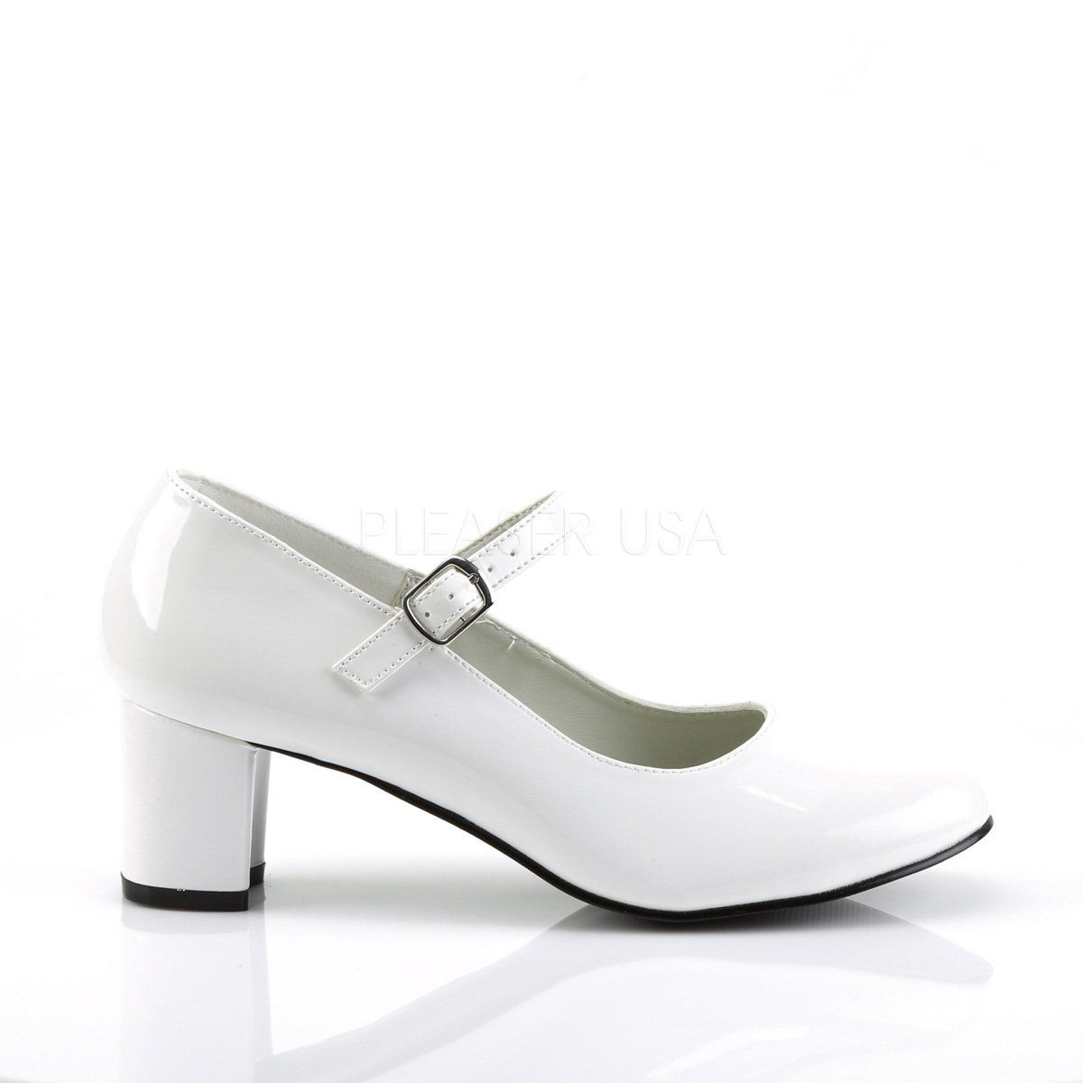 SCHOOLGIRL-50 White Patent Funtasma