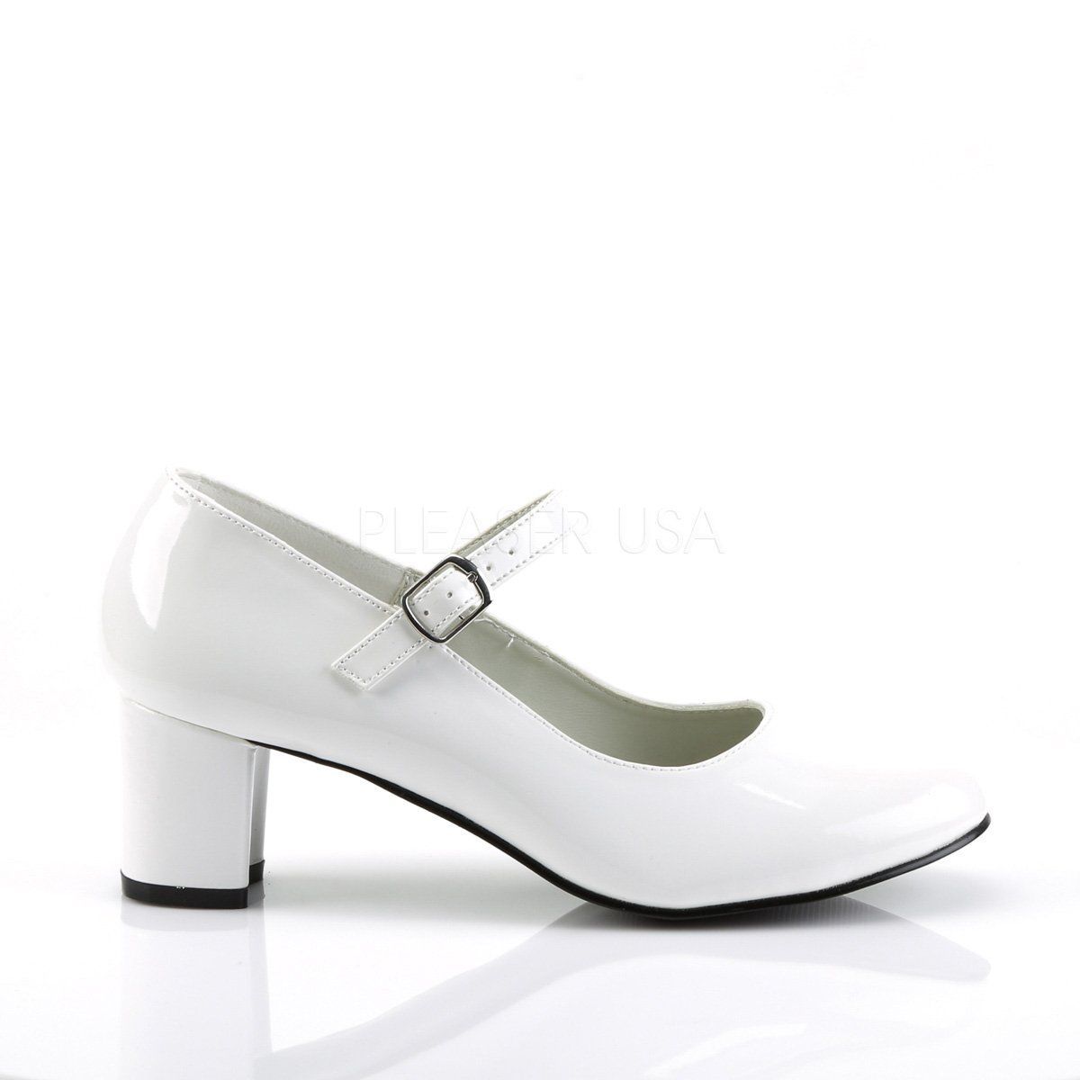 SCHOOLGIRL-50 White Patent Funtasma