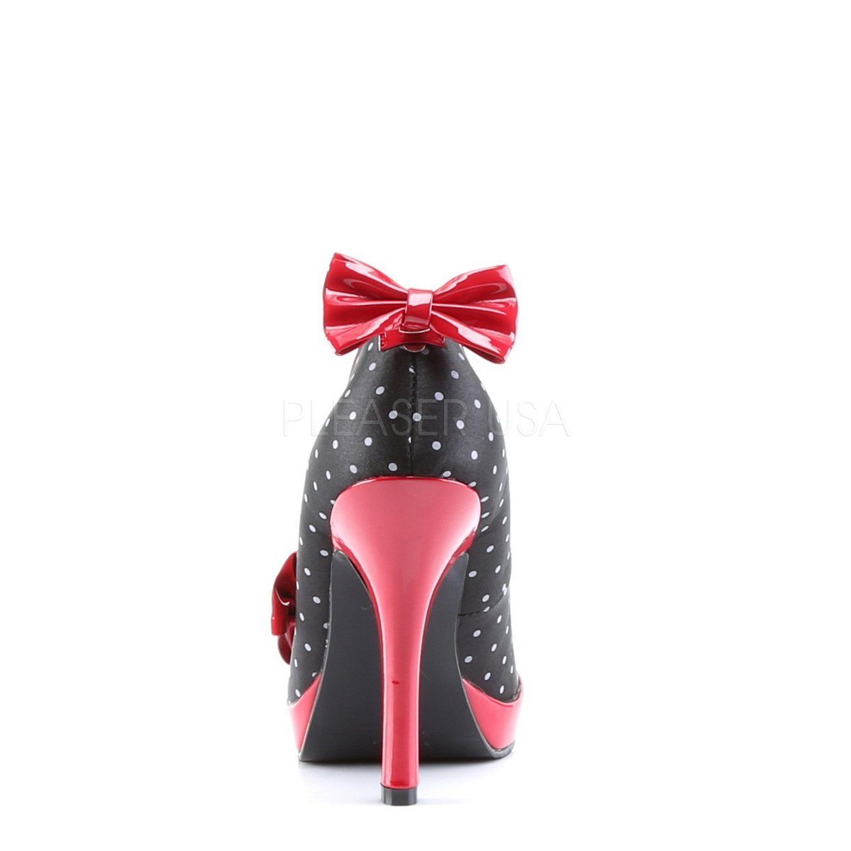 SECRET-12 Black Satin-Red (Polka Dots Print) Pin Up Couture