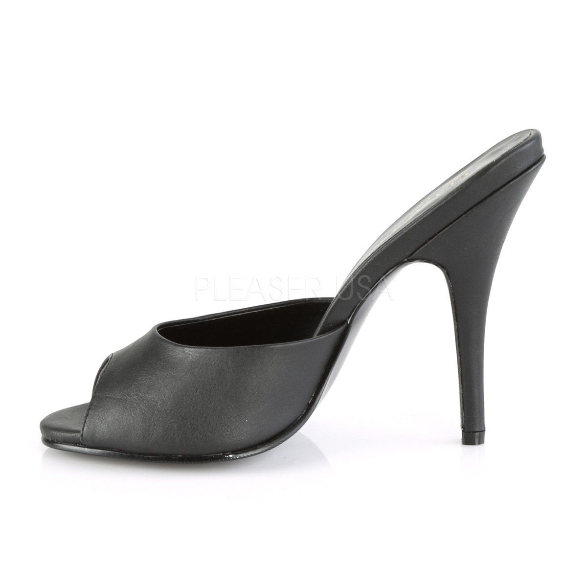 SEDUCE-101 Black Faux Leather Sandal Pleaser