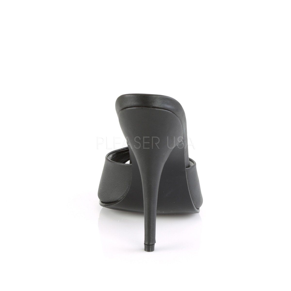 SEDUCE-101 Black Faux Leather Sandal Pleaser