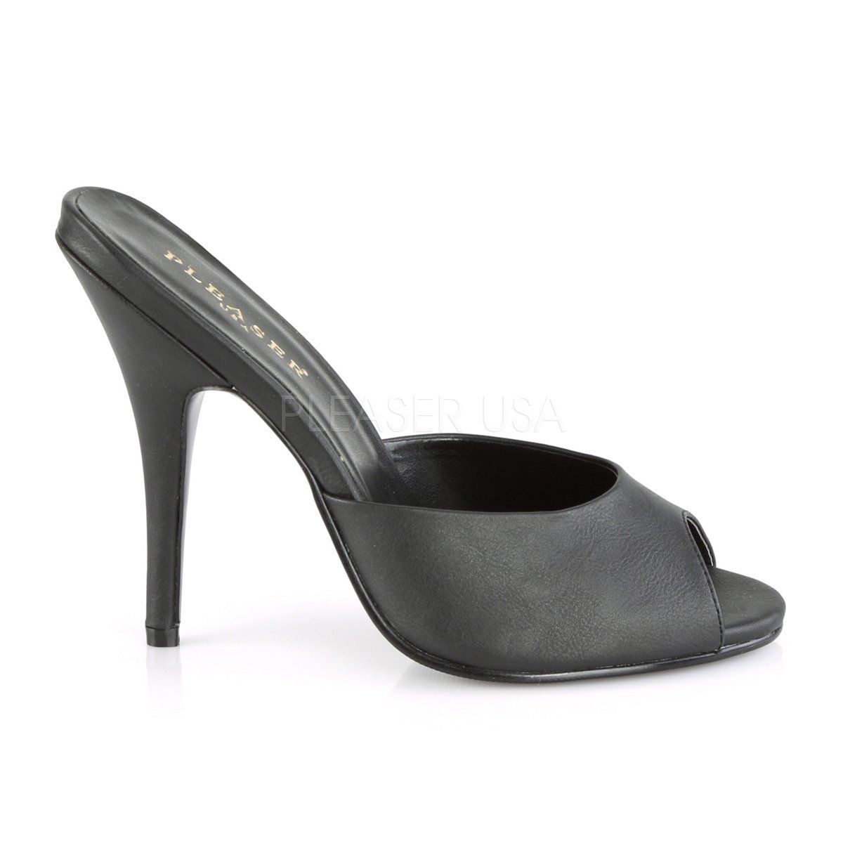 SEDUCE-101 Black Faux Leather Sandal Pleaser