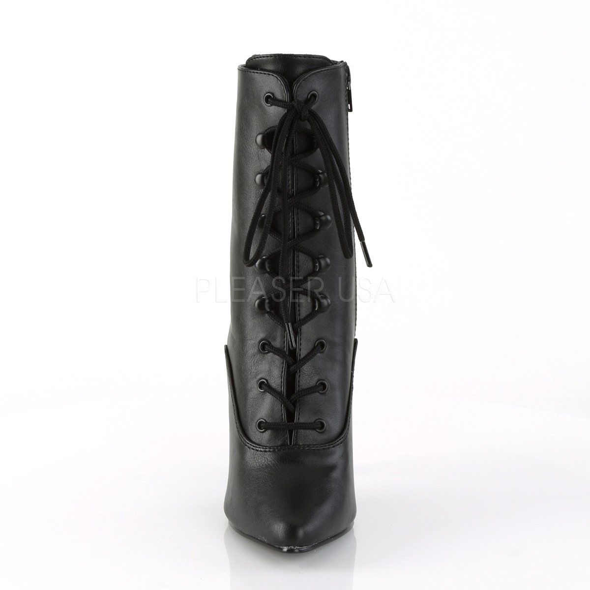 SEDUCE-1020 Black Faux Leather Ankle Boot Pleaser