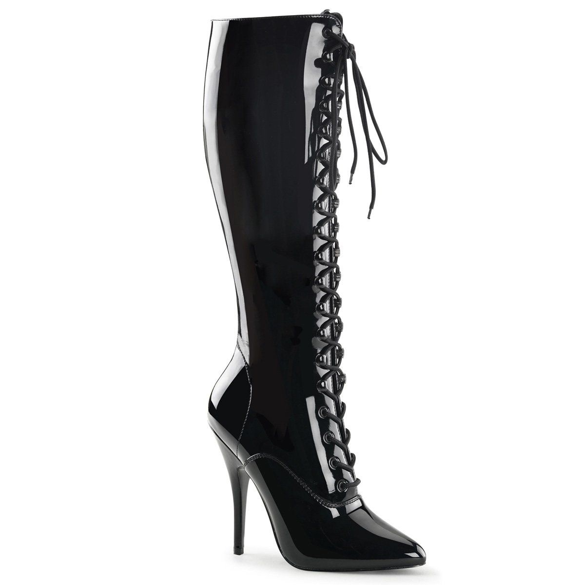 SEDUCE-2020 Black Patent Knee Boot Pleaser